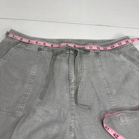 Sundance Evenfall Cargo Pants Drawstring Zippers Tencel Lt Grey Women’s Size 12P - Picture 8 of 16